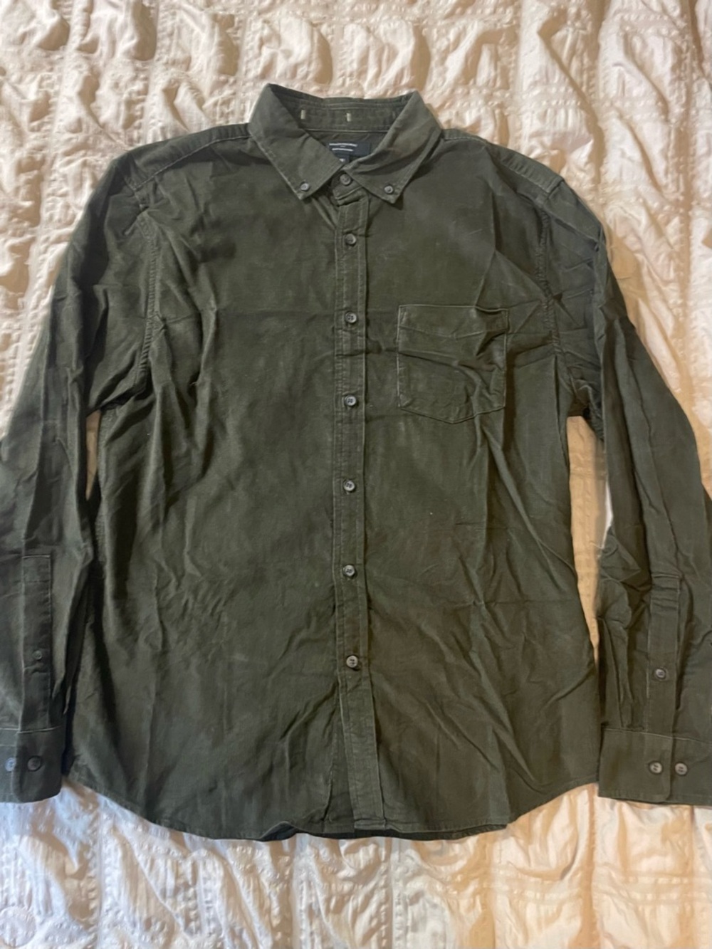 Banana Republic Dark Olive Green Button-Down Shirt